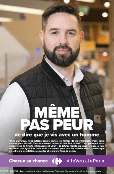 Même pas peur de dire que je vis avec un homme. Affiche chacun sa chance, #JeVeuxJePeux