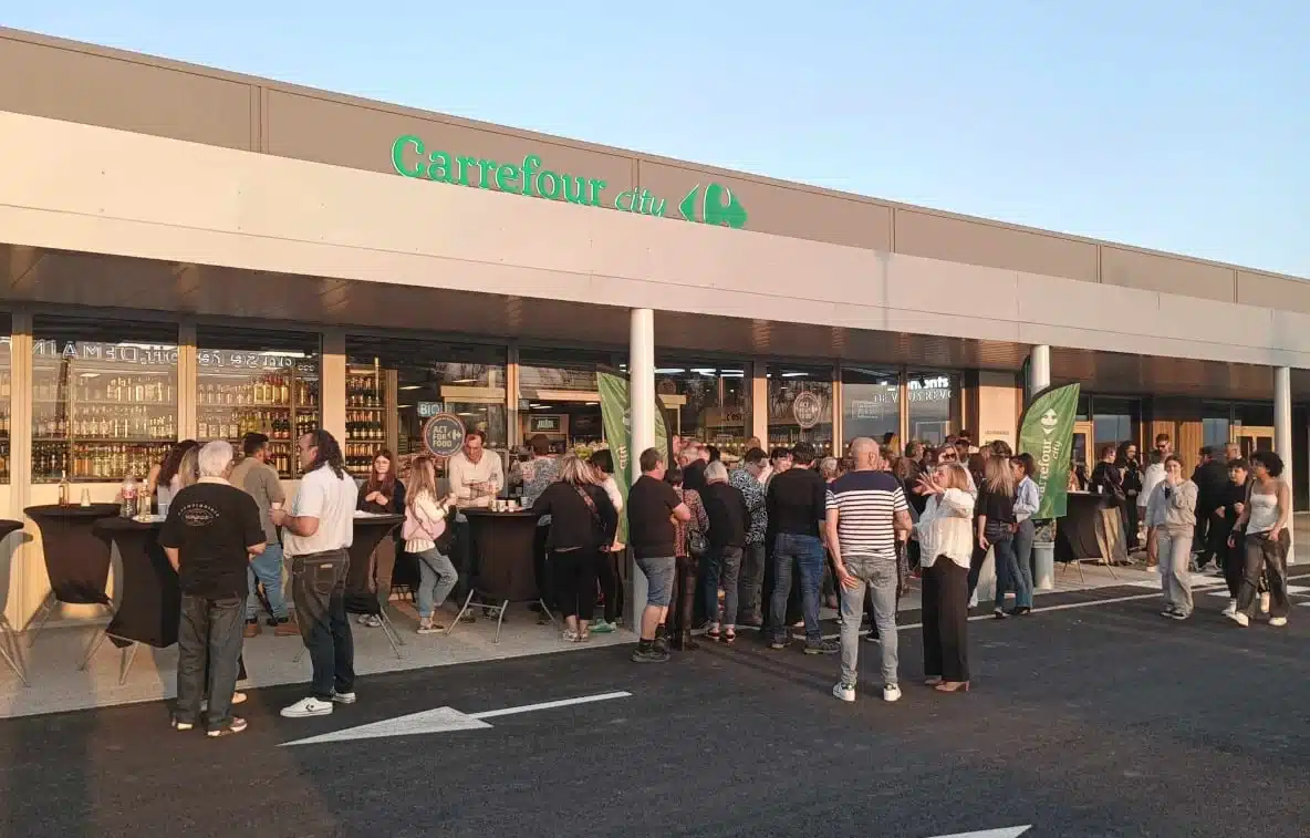 Façade du Carrefour City de Bazet lors de son ouverture